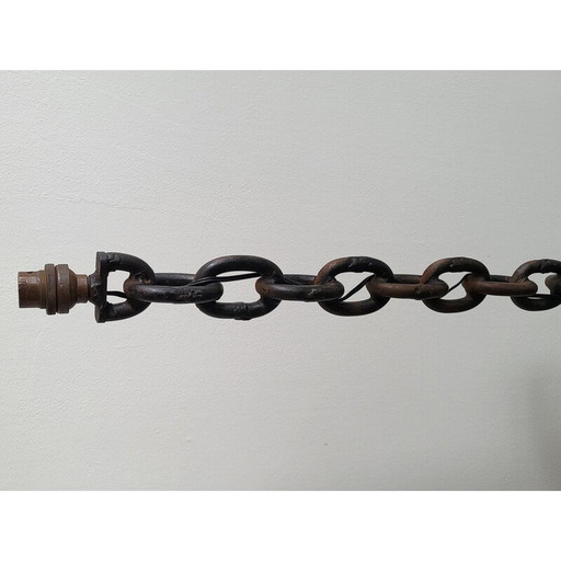 Vintage Brutalist floor lamp in chain, 1970