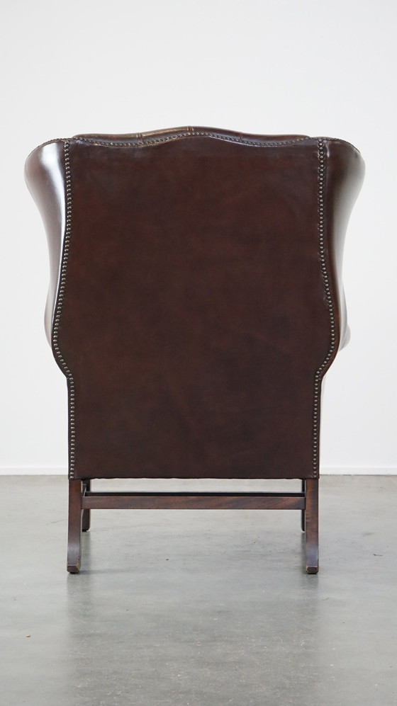 Image 1 of Chesterfield Ear Armchair Made Of Beef Leather