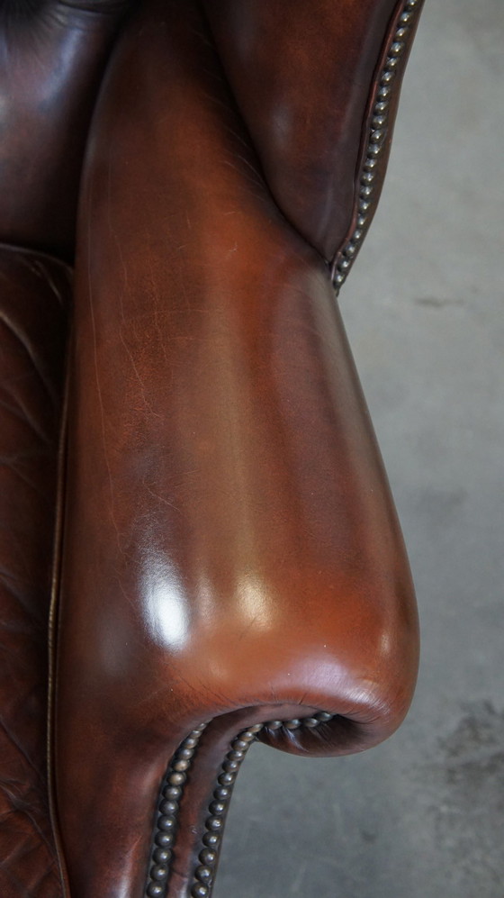 Image 1 of Chesterfield Ear Armchair Made Of Beef Leather