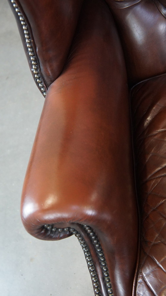 Image 1 of Chesterfield Ear Armchair Made Of Beef Leather