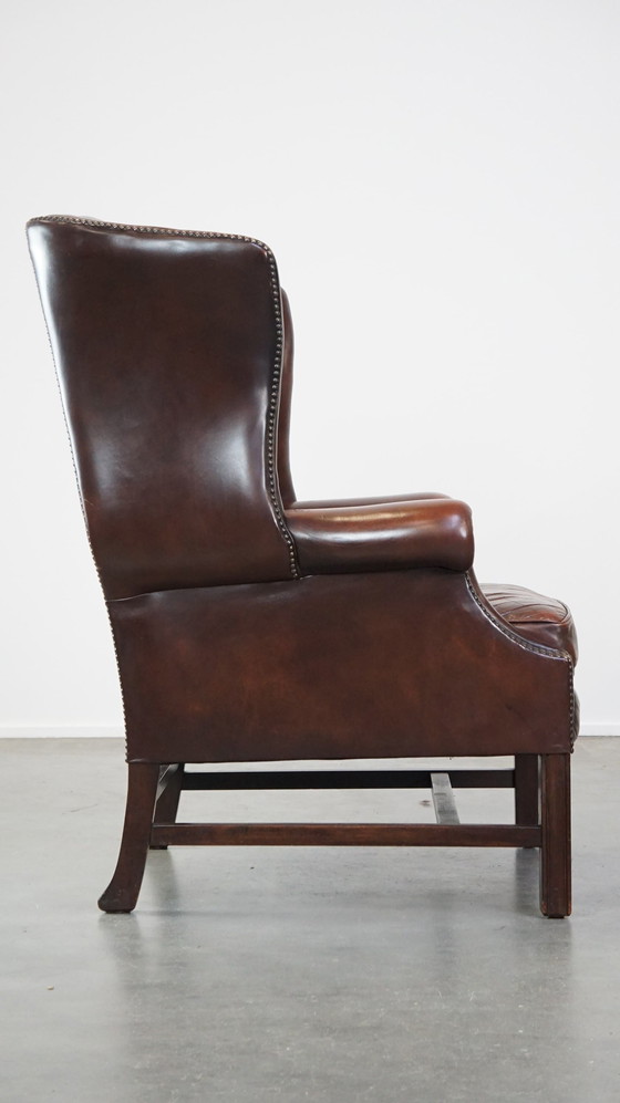 Image 1 of Chesterfield Ear Armchair Made Of Beef Leather