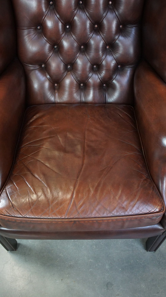 Image 1 of Chesterfield Ear Armchair Made Of Beef Leather