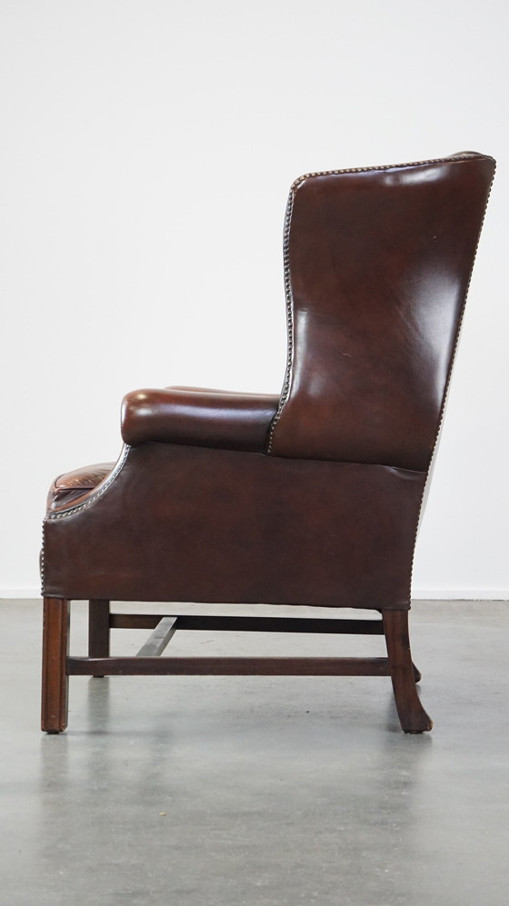 Image 1 of Chesterfield Ear Armchair Made Of Beef Leather