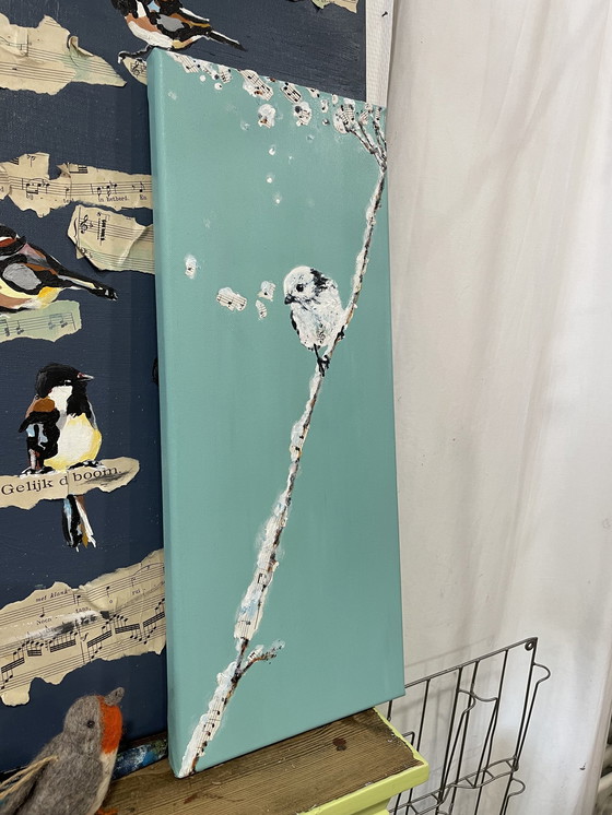 Image 1 of Pintura de un herrerillo cariblanco