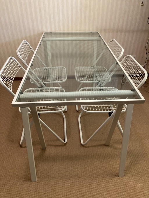 Bieffeplast Trestle Table And 4x Chairs