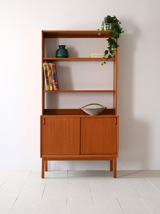 Scandinavian Bookcase with Storage Compartment