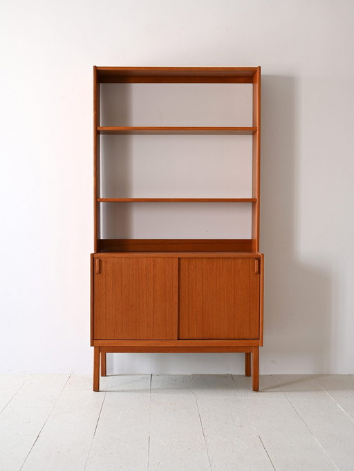 Scandinavian Bookcase with Storage Compartment