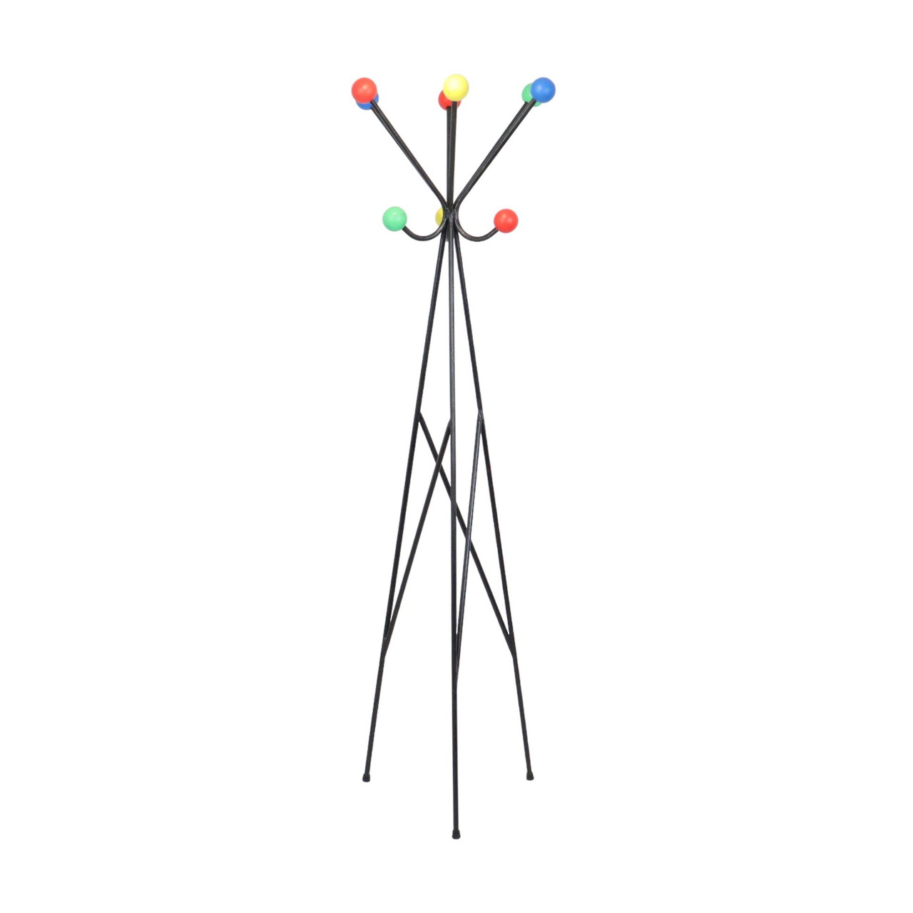 Vintage XL Atomic Standing Coat Rack Roger Feraud Design Colored Spheres 186cm 349 Whoppah