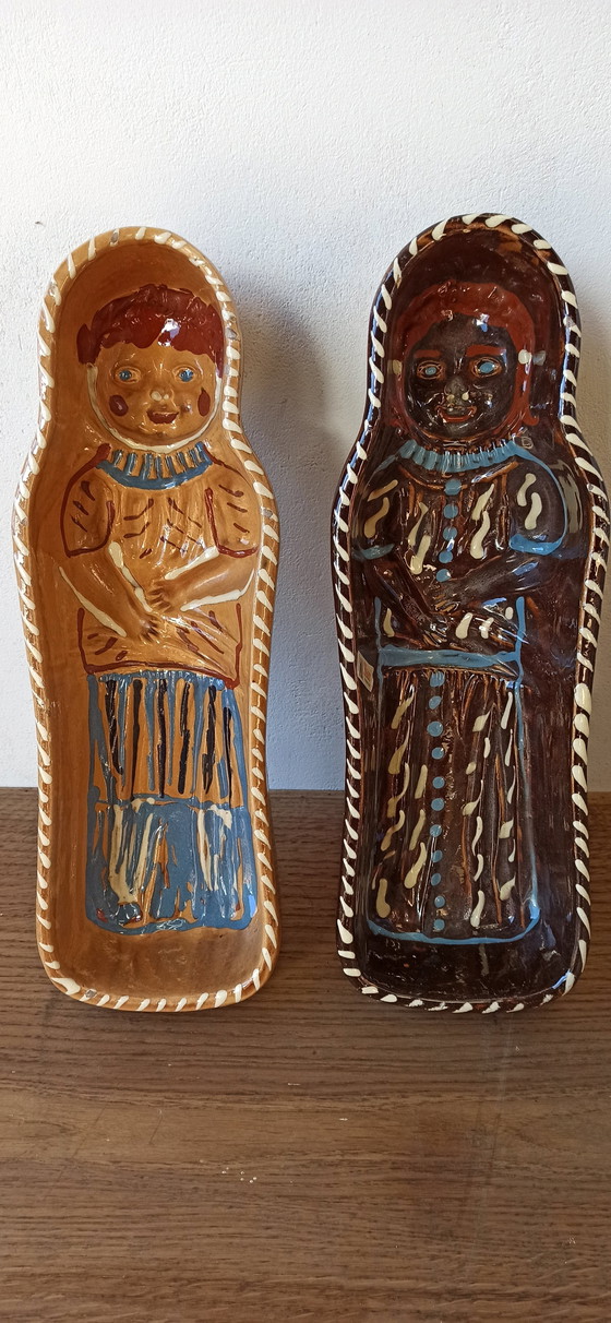 Image 1 of 2x Stampo per alimenti in terracotta d'Alsazia vintage