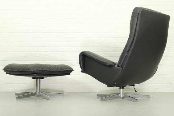 Image 1 of DS231 James Bond highback swivel chair and matching ottoman by de Sede Switzerland