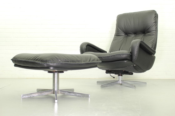 Image 1 of DS231 James Bond highback swivel chair and matching ottoman by de Sede Switzerland