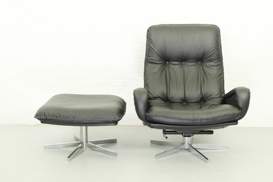 Image 1 of DS231 James Bond highback swivel chair and matching ottoman by de Sede Switzerland