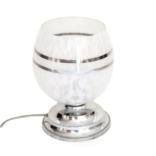 Vintage lamp in clichy glass with silver threads