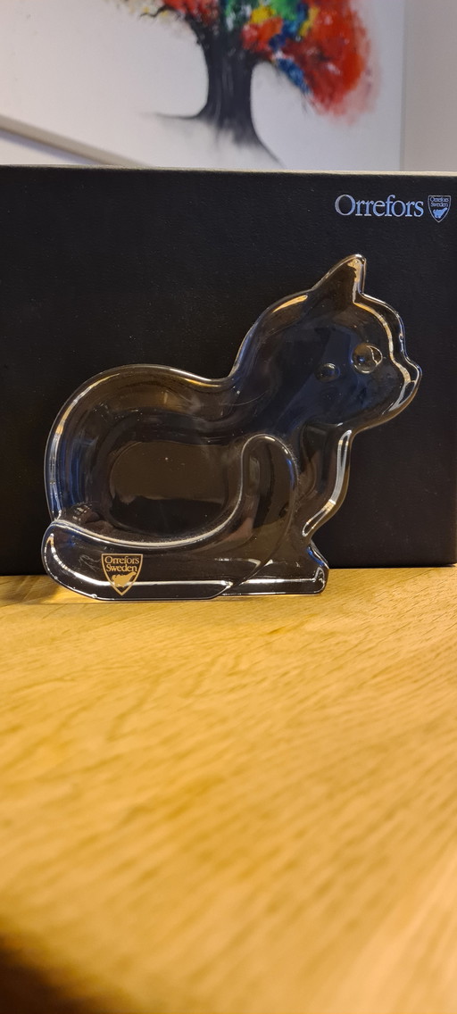 Figurine en verre originale Orrefors Chat