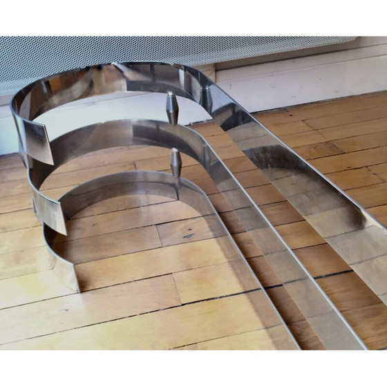 Image 1 of Vintage smoked glass coffee table, 1970