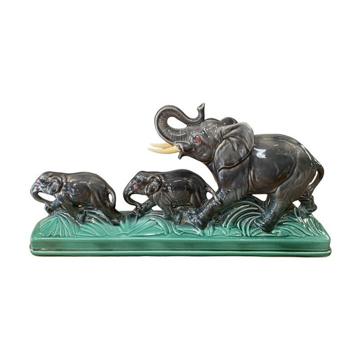 Vintage ceramic elephant sculpture, 1960