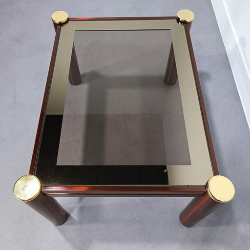 Vintage Fedam burgundy and gold salon table