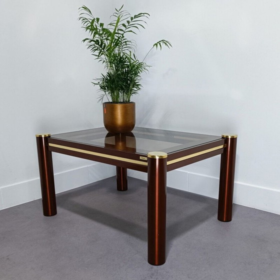 Image 1 of Tavolo da salotto vintage Fedam bordeaux e oro