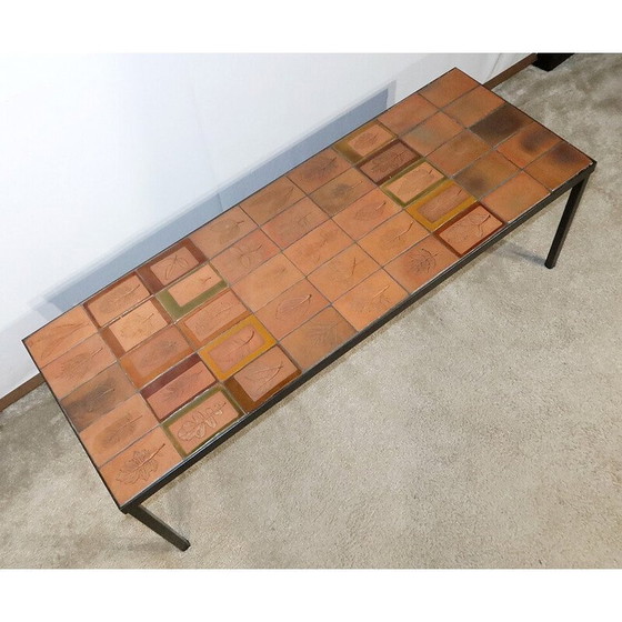 Image 1 of Vintage rectangular ceramic coffee table by Roger Capron, France 1960