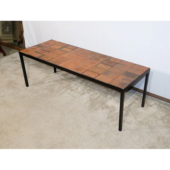 Image 1 of Vintage rectangular ceramic coffee table by Roger Capron, France 1960