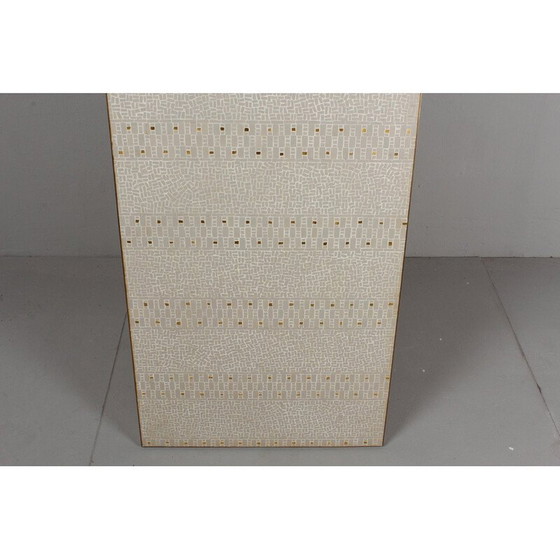 Image 1 of Vintage mosaic coffee table in brass and glass tiles, 1950