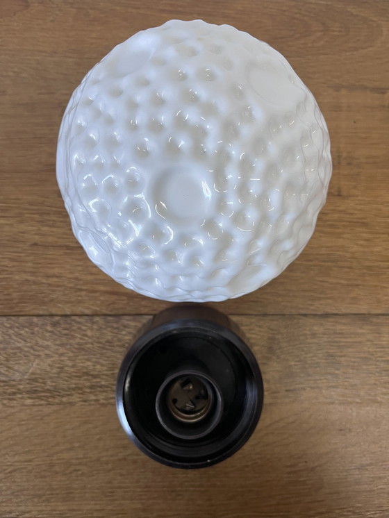 Image 1 of Lampada da soffitto in vetro bianco di metà secolo 'Moon', stile Space Age 