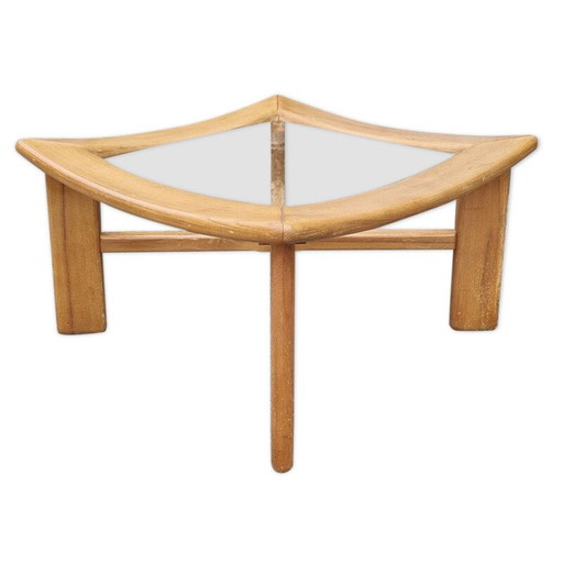 Scandinavian vintage coffee table in blond wood, 1980