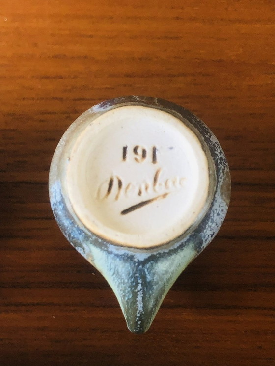 Image 1 of  Art Nouveau, Flamed Stoneware Liquor Service from Denbac, Set of 7