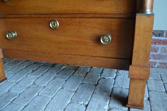 Image 1 of Antique Oak Empire Chiffoniere, Chest of Drawers.