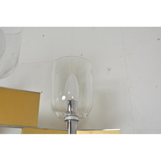 Image 1 of Lampada da parete vintage a 3 luci in metallo e vetro di Gaetano Scoiolari, 1970