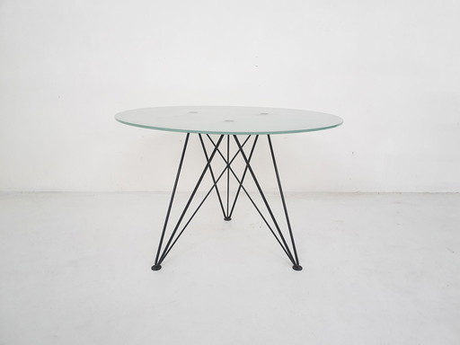 Rare Wire Frame Dining Table By Els Staal, The Netherlands, 1984