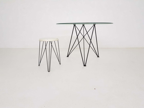 Image 1 of Rare Wire Frame Dining Table By Els Staal, The Netherlands, 1984