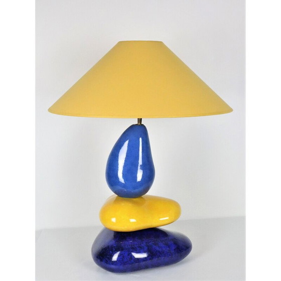 Image 1 of Galets ceramic vintage lamp by François Chatain, 1960