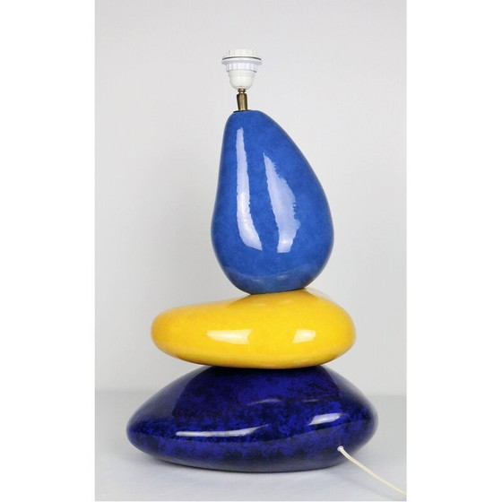 Image 1 of Galets ceramic vintage lamp by François Chatain, 1960