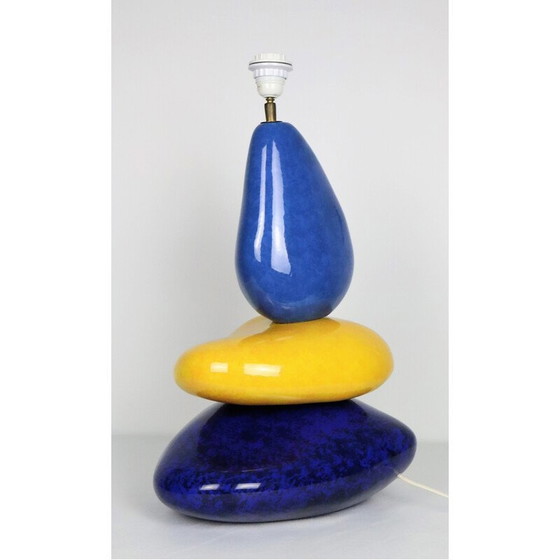 Image 1 of Galets ceramic vintage lamp by François Chatain, 1960