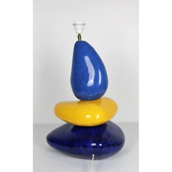 Image 1 of Galets ceramic vintage lamp by François Chatain, 1960