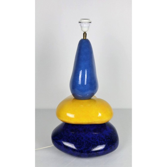 Image 1 of Galets ceramic vintage lamp by François Chatain, 1960