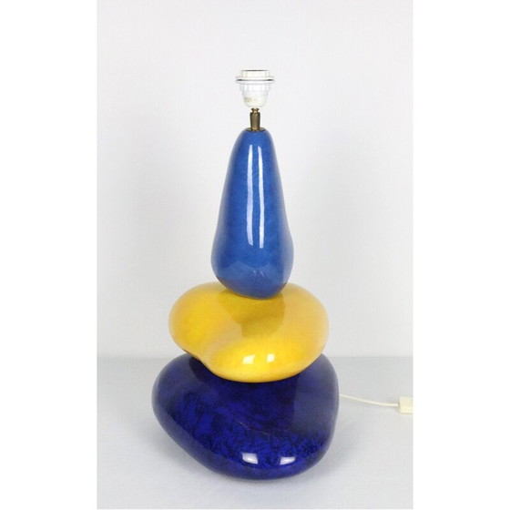 Image 1 of Galets ceramic vintage lamp by François Chatain, 1960