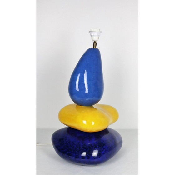 Image 1 of Galets ceramic vintage lamp by François Chatain, 1960