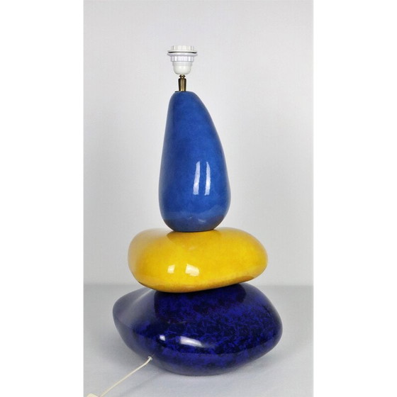 Image 1 of Galets ceramic vintage lamp by François Chatain, 1960