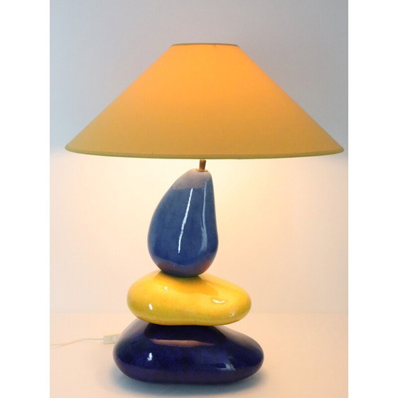 Image 1 of Galets ceramic vintage lamp by François Chatain, 1960