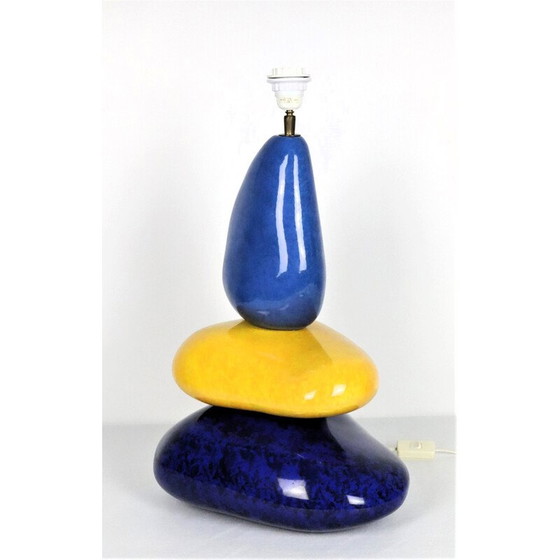 Image 1 of Galets ceramic vintage lamp by François Chatain, 1960