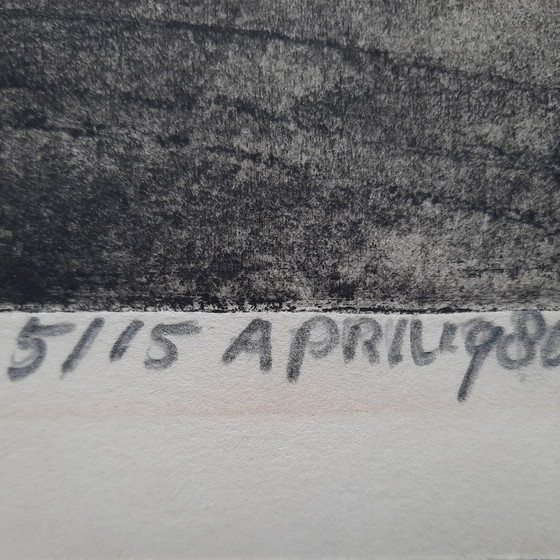 Image 1 of Barco pesquero de madera 5/15 - Grabado de Oscar Verpoorten - 1980