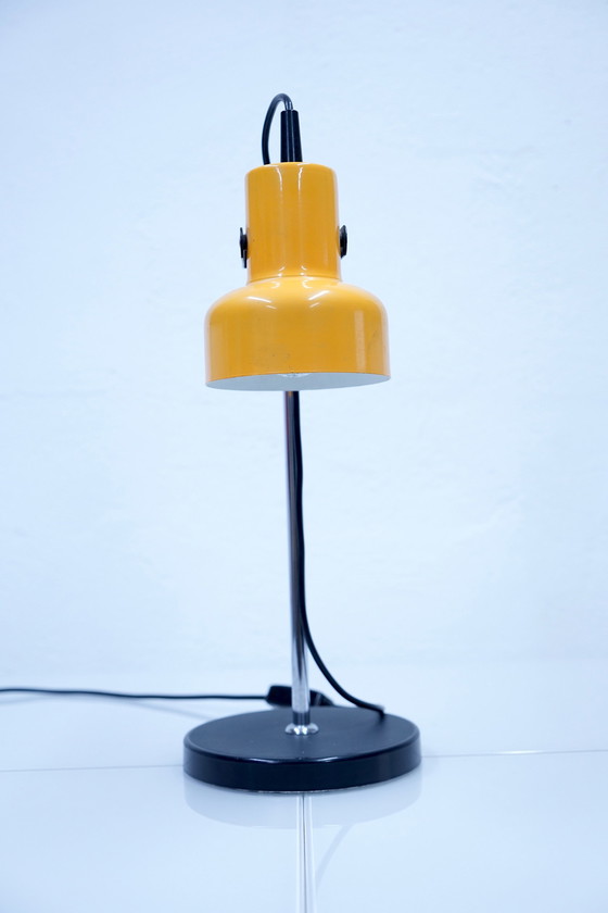 Image 1 of Lampada da tavolo gialla vintage tedesca, anni '70 