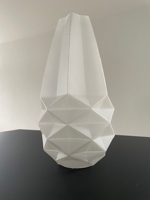 Modern Vase Frosted Glass With Folding Pattern