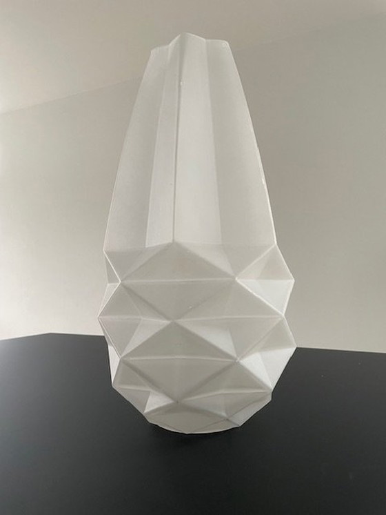 Image 1 of Modern Vase Frosted Glass With Folding Pattern