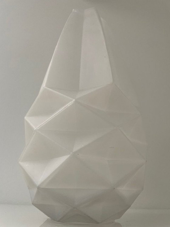 Image 1 of Modern Vase Frosted Glass With Folding Pattern