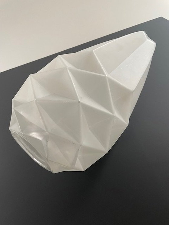 Image 1 of Modern Vase Frosted Glass With Folding Pattern