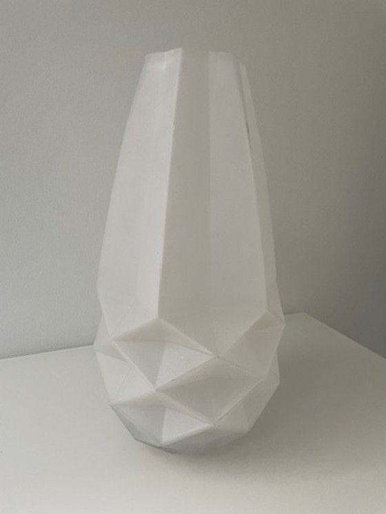 Image 1 of Modern Vase Frosted Glass With Folding Pattern