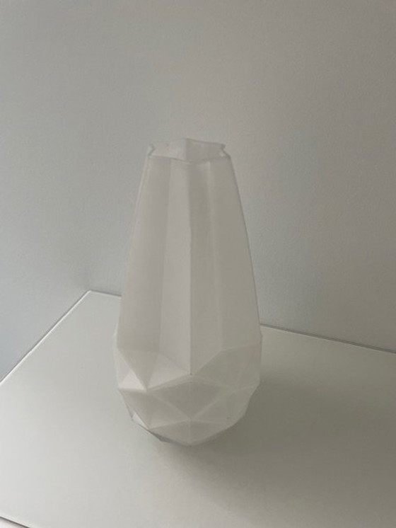 Image 1 of Modern Vase Frosted Glass With Folding Pattern